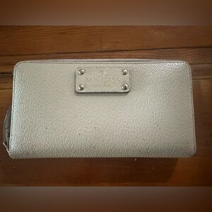 White leather zip around wallet